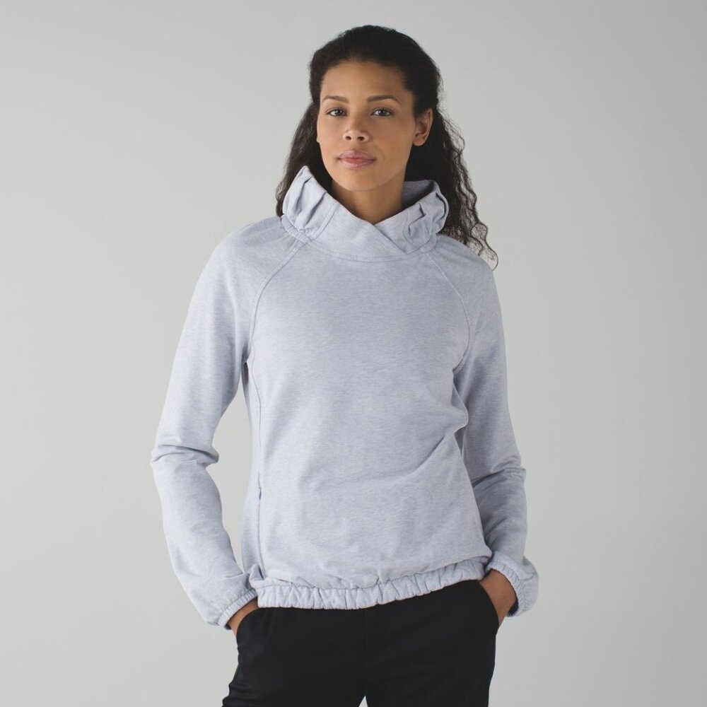 Lululemon After All Pullover Heathered Cool Breeze Hoodie Size 8